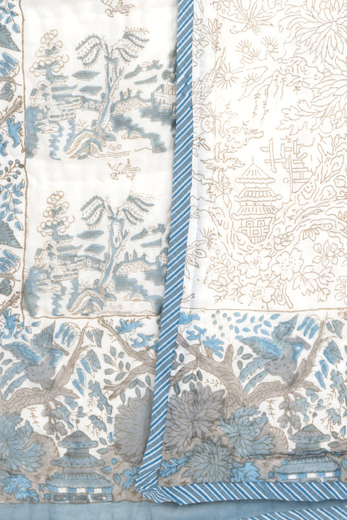 Mulmul Cotton Quilt in Block Print