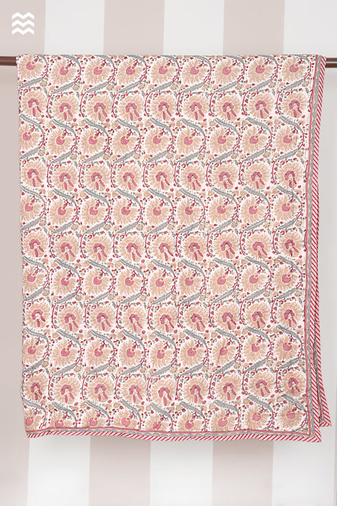Mulmul Cotton Quilt in Block Print