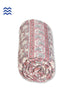 Mulmul Cotton Quilt In Carnelian Pink And Powder Blue Floral Print