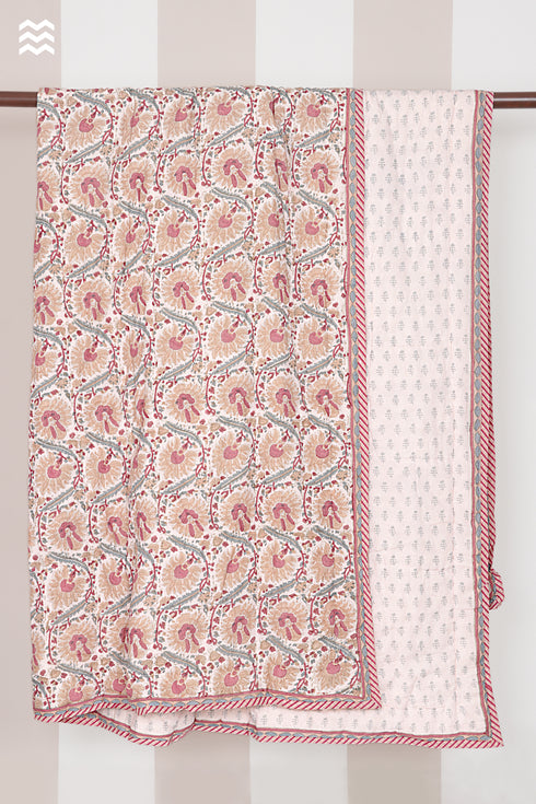 Mulmul Cotton Quilt in Block Print