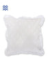 20s Cotton Cushion Cover With FrillsIn Ivory Block Print