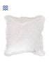 20s Cotton Cushion Cover With Frills In Ivory Block Print