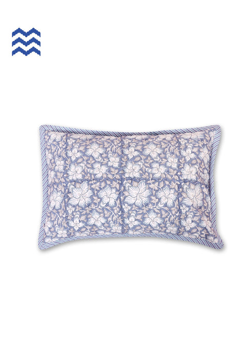 20s Cotton Cushion Cover in Block Print with Piping