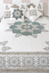 40s Cotton Pillow Cover in Floral Block Print