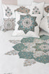 40s Cotton Pillow Cover in Floral Block Print