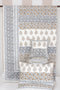 20s Cotton KING SIZE Bed Cover in Floral Block Print