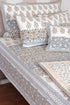 20s Cotton KING SIZE Bed Cover in Floral Block Print
