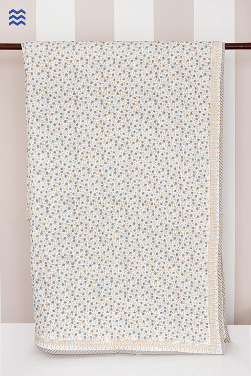 Mulmul Cotton Quilt in Floral Block Print