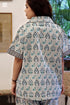 Cambric Cotton Short-Sleeve Pajama Set in Peacock Print