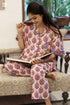 Cambric Cotton Short-Sleeve Pajama Set in Floral Print