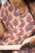 Cambric Cotton Short-Sleeve Pajama Set in Floral Print