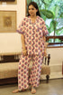 Cambric Cotton Short-Sleeve Pajama Set in Floral Print