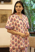 Cambric Cotton Short-Sleeve Pajama Set in Floral Print