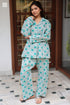 Cambric Cotton Long Pajama Set in Floral Print