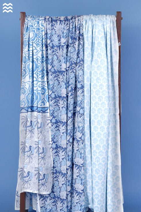 Mulmul Dress Material with Mulmul Dupatta In Floral Block Print