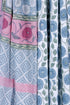 Cambric Cotton Gray/Blue Botanical Dress Material With Dupatta In Block Print