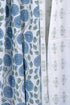Cambric Cotton Gray/Blue Botanical Dress Material With Dupatta In Block Print