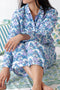 Cambric Cotton Long Pajama Set In Abstract Block Print