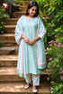 Chanderi Silk Kurta Pant with Dupatta in Geometric Block Print