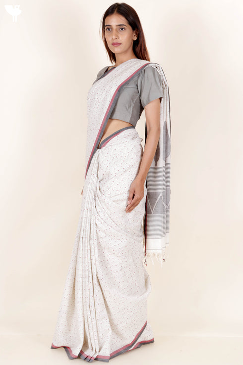 Bengal Cotton Saree In Block Print