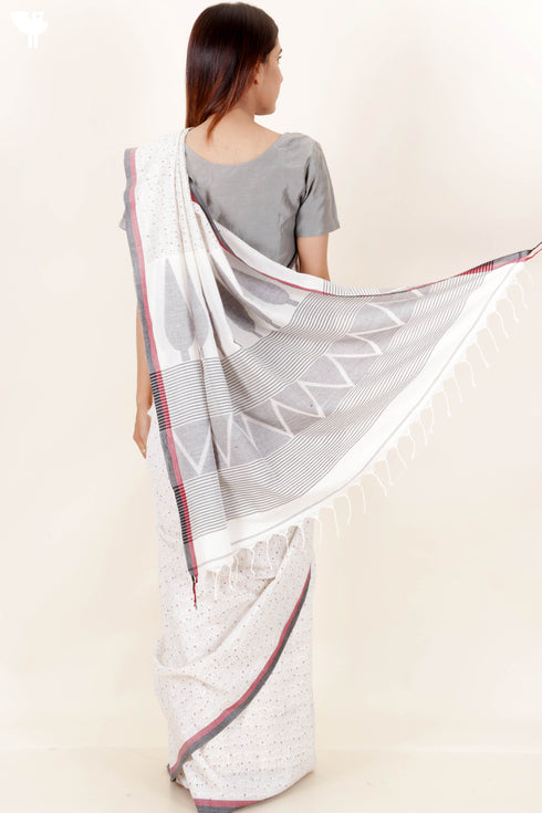 Bengal Cotton Saree In Block Print