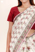 Kota Doria Saree in Floral Block Print
