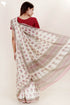 Kota Doria Saree in Floral Block Print
