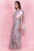 Kota Doria Saree In Floral Block Print