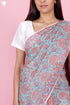 Kota Doria Saree In Floral Block Print