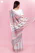 Kota Doria Saree In Floral Block Print