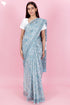 Kota Doria Saree In Floral Block Print