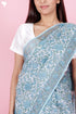 Kota Doria Saree In Floral Block Print
