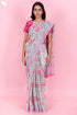 Kota Doria Saree In Floral Block Print