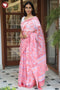 Kota Doria Saree in Floral Block Print