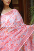 Kota Doria Saree in Floral Block Print