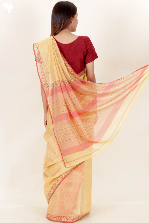 Maheshwari Saree In Block Print