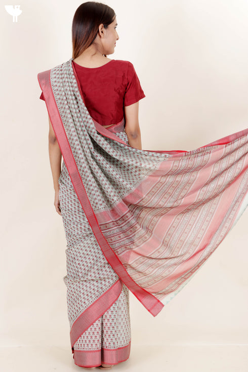 Maheshwari Saree In Block Print