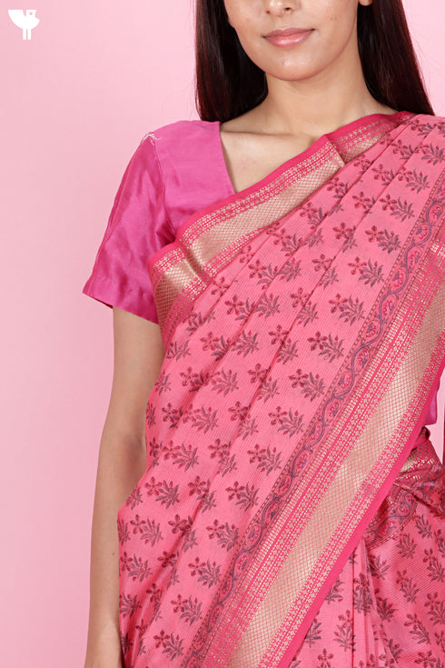 Maheshwari Saree In Block Print