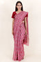 Chanderi Silk Saree In Floral Block Print