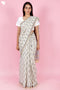 Chanderi Silk Saree In Floral Block Print