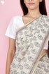 Chanderi Silk Saree In Floral Block Print