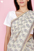 Chanderi Silk Saree In Floral Block Print
