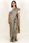 Tussar Silk Saree In Floral Block Print