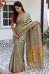Tussar Silk Saree In Floral Block Print