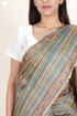 Tussar Silk Saree In Floral Block Print