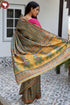 Tussar Silk Saree In Floral Block Print