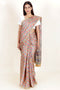 Tussar Silk Saree In Floral Block Print