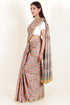 Tussar Silk Saree In Floral Block Print