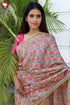 Tussar Silk Saree In Floral Block Print