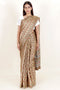 Tussar Silk Saree In Floral Block Print